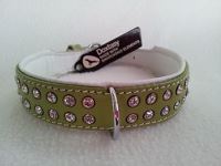 Doxtasy Leather Collar Strass Extreme Green 40