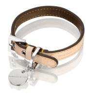 Hennessy & Sons Natural LV Lederhalsband, Beige, Gr. M