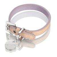 Hennessy & Sons Natural LV Lederhalsband, Beige, Gr. M