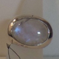 Mondstein Cabochon oval silber Ring Gr. 55