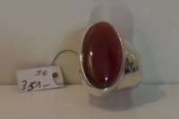 Grenat Silber Ring Gr. 56