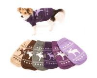 Elk pattern knitted pullover for Mops/Bulldog