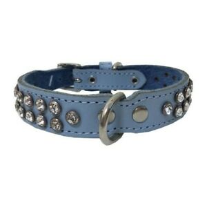 DOGUE Too Glamorous Dog Collar, Blue, Size 40