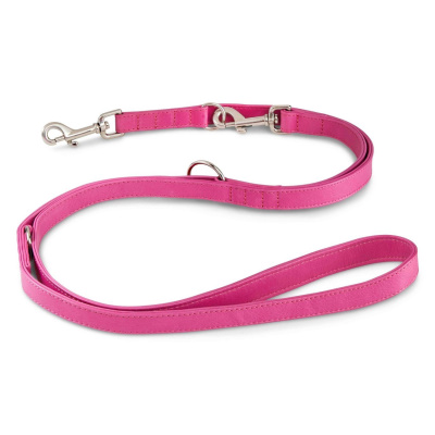 Terravita leather flat leash, 200cm*20mm, Raspberry