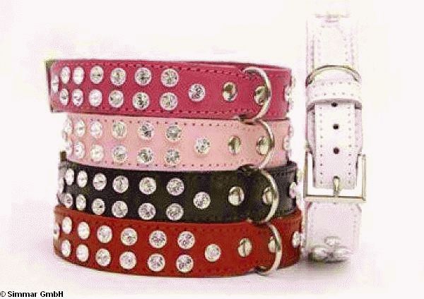 DOGUE Glamorous Hundehalsband, Rose, Gr.35 - zum Schliessen ins Bild klicken