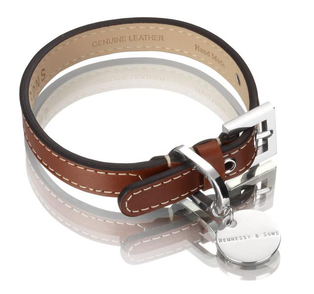 Hennessy & Sons Royal leather collar, Size M, Red